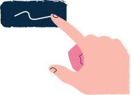 Hand pressing button icon